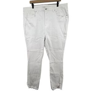 Good American Jeans Size 22 NEW Good Leg Crop White Denim